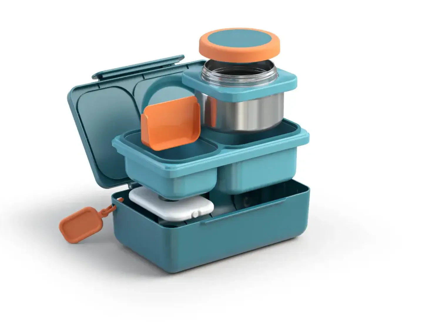 OMIEBOX UP lunch box z termosem, Teal green
