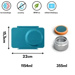 OMIEBOX UP lunch box z termosem, Teal green