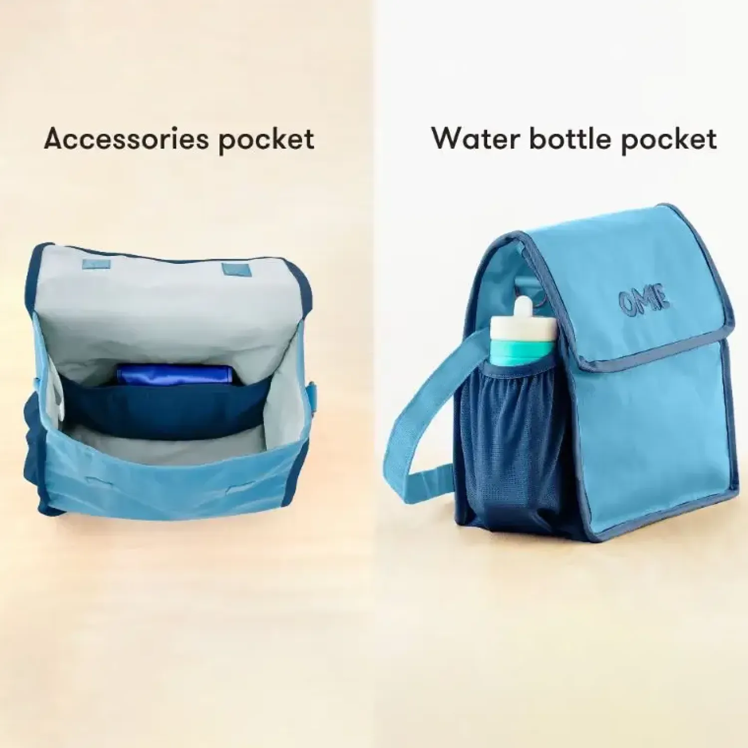 Lunchboxy|Przechowywanie Jedzenia | OMIE TOTE, torba lunchowa dla dzieci, Blue