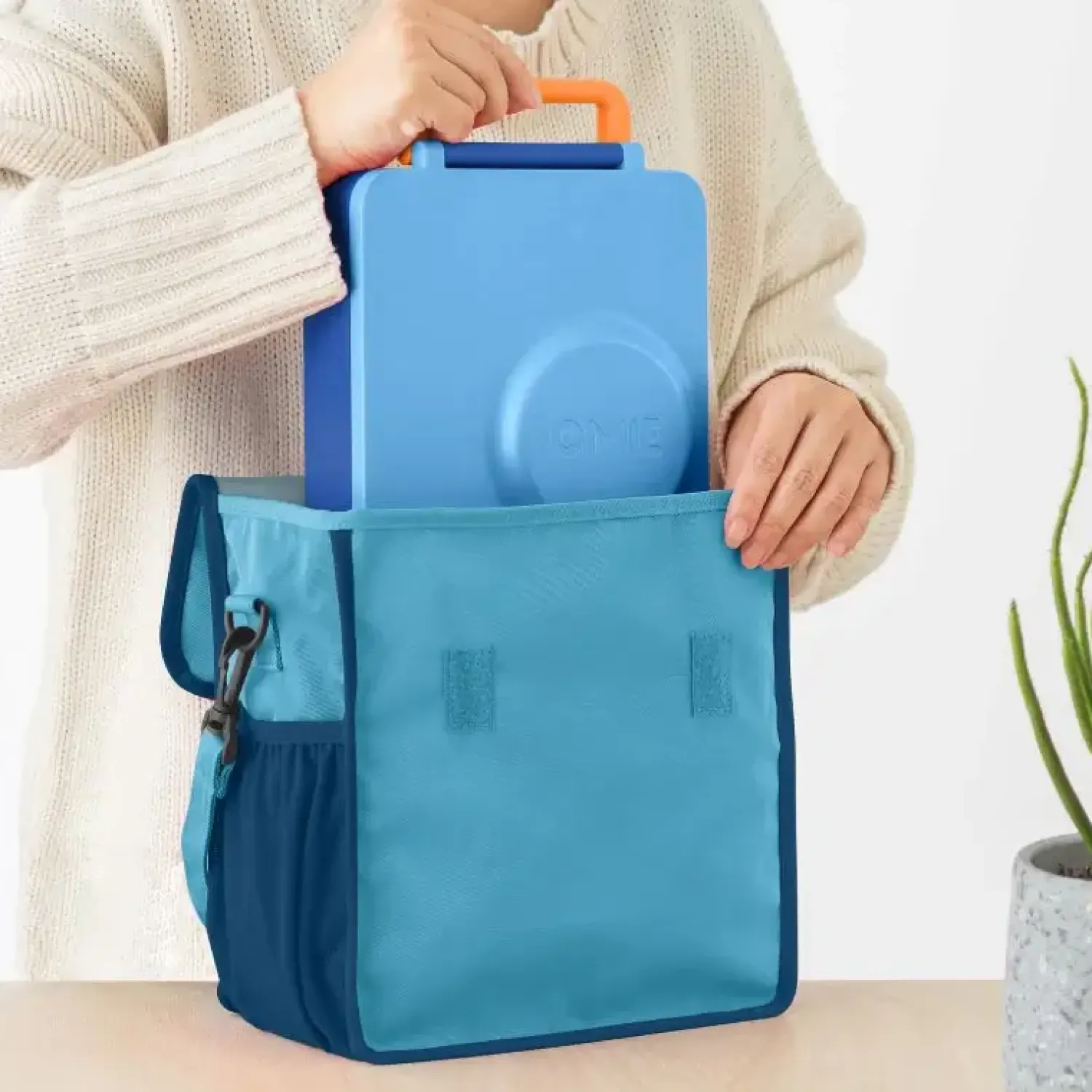 Lunchboxy|Przechowywanie Jedzenia | OMIE TOTE, torba lunchowa dla dzieci, Blue
