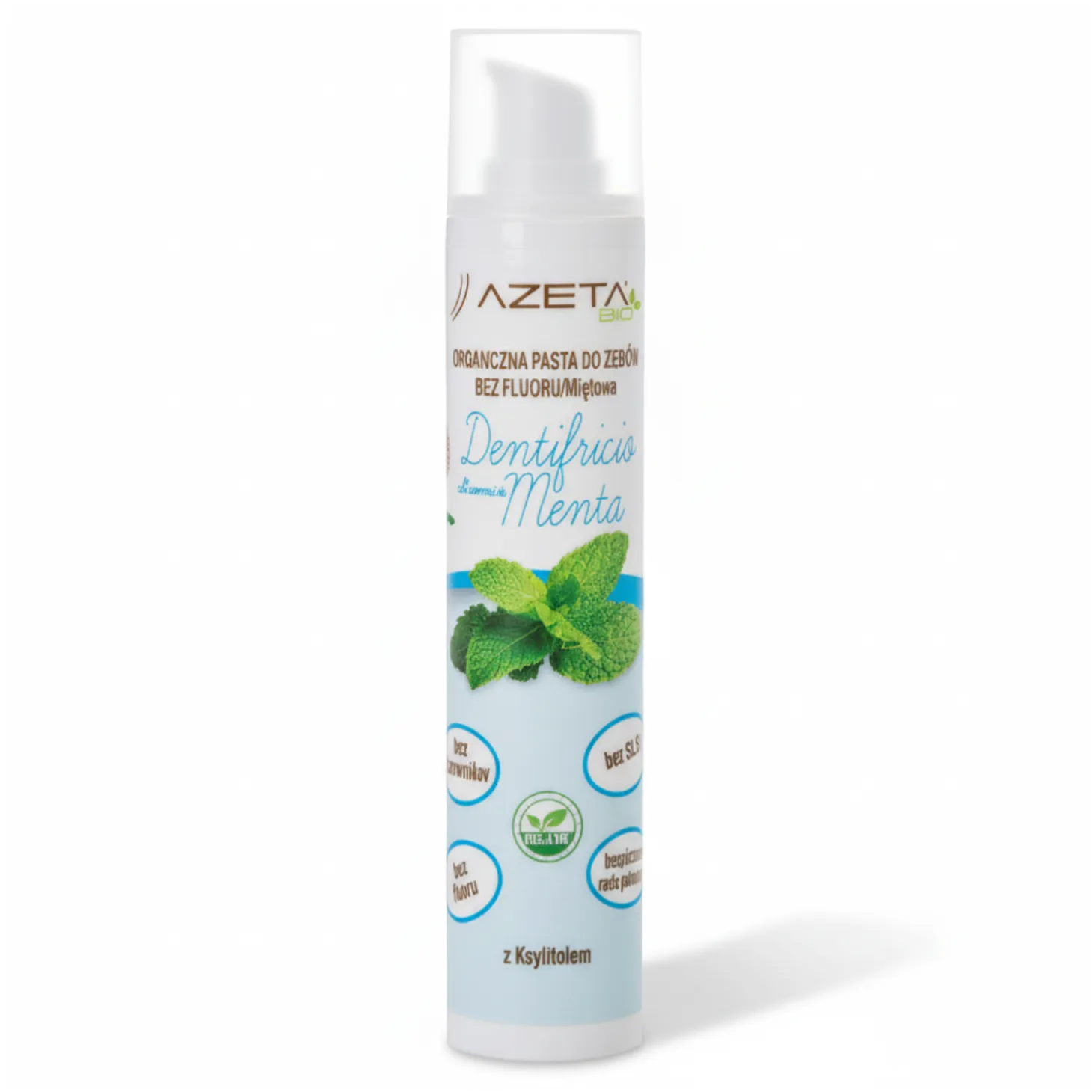 Organiczna pasta do zębów bez fluoru z ksylitolem miętowa dla dzieci i dorosłych, 50 ml