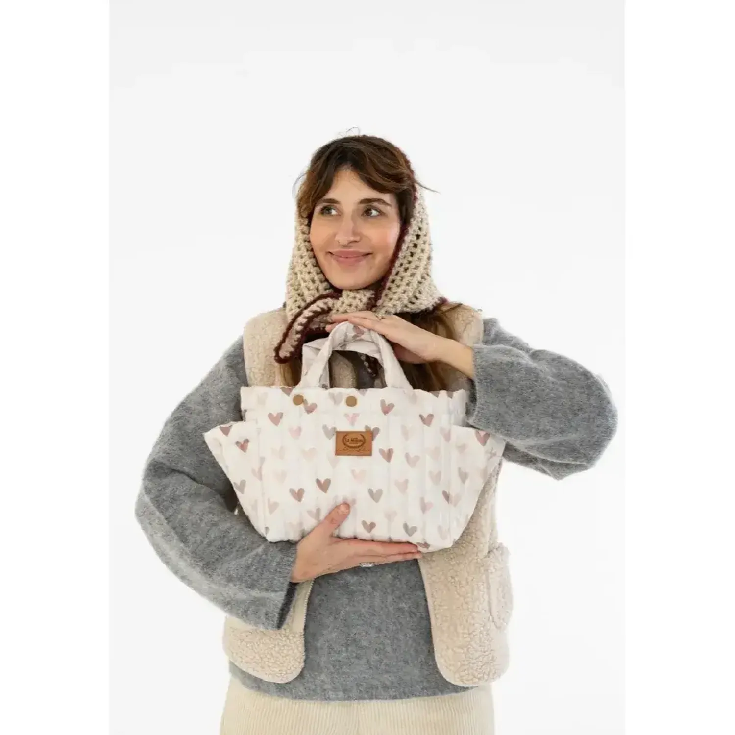 Torby I Plecaki Do Wózka|Torby I Plecaki Do Wózka | La Millou Organizer do wózka ortalion pikowany HEARTBEAT BEIGE