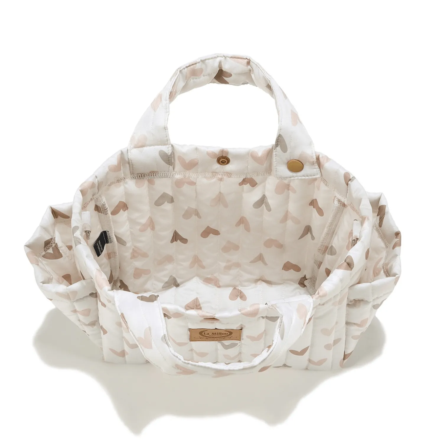 Torby I Plecaki Do Wózka|Torby I Plecaki Do Wózka | La Millou Organizer do wózka ortalion pikowany HEARTBEAT BEIGE