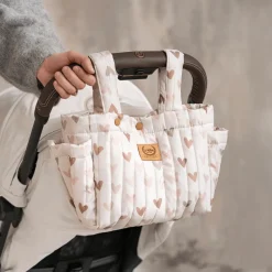 Torby I Plecaki Do Wózka|Torby I Plecaki Do Wózka | La Millou Organizer do wózka ortalion pikowany HEARTBEAT BEIGE