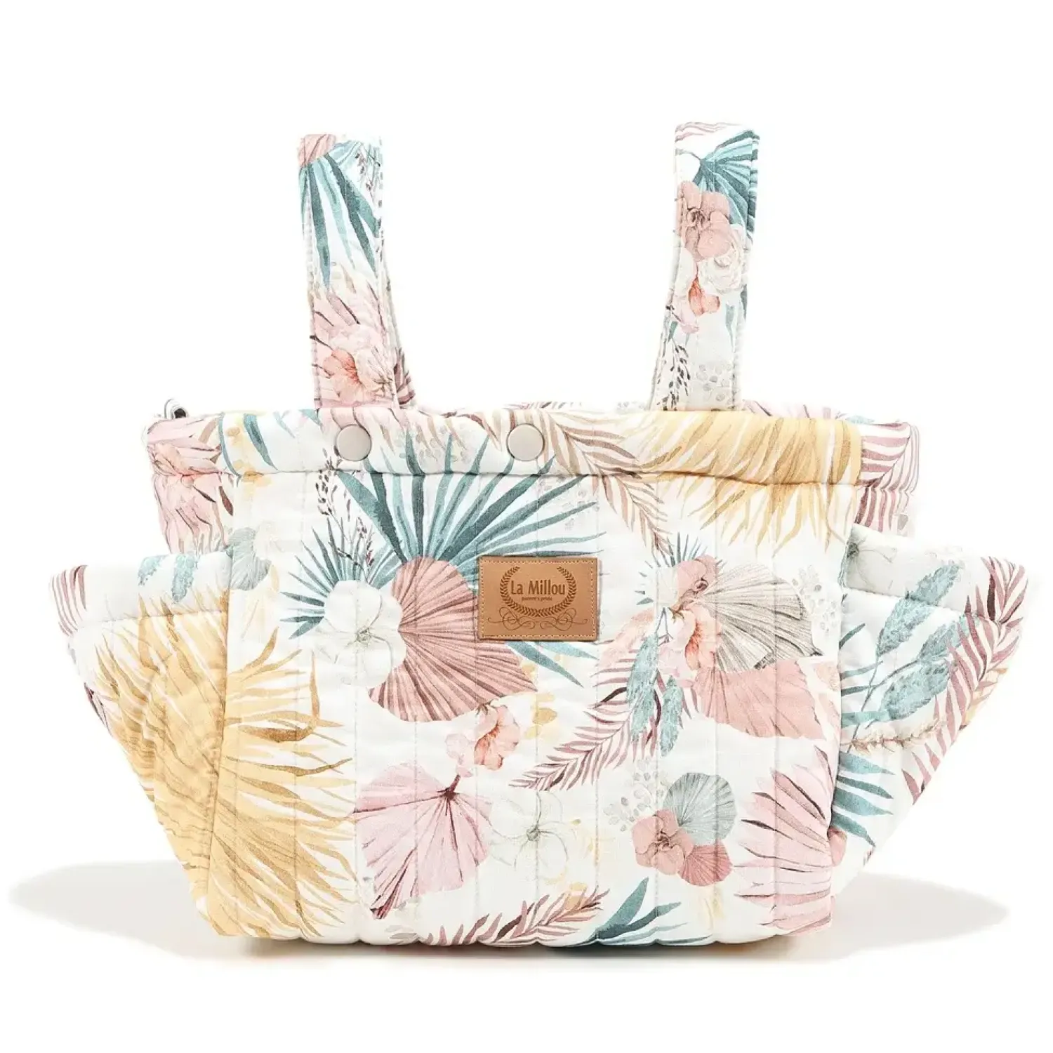 Torby I Plecaki Do Wózka|Torby I Plecaki Do Wózka | La Millou Organizer do wózka pikowany BOHO PALMS LIGHT