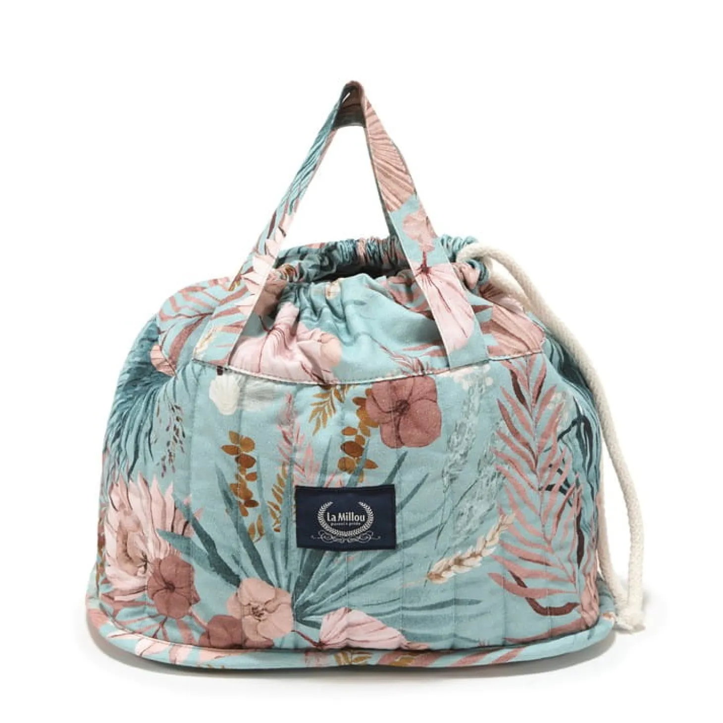 Organizer na pieluchy pikowany - Boho Palms - deep ocean