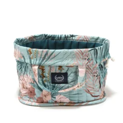 Organizer na pieluchy pikowany - Boho Palms - deep ocean