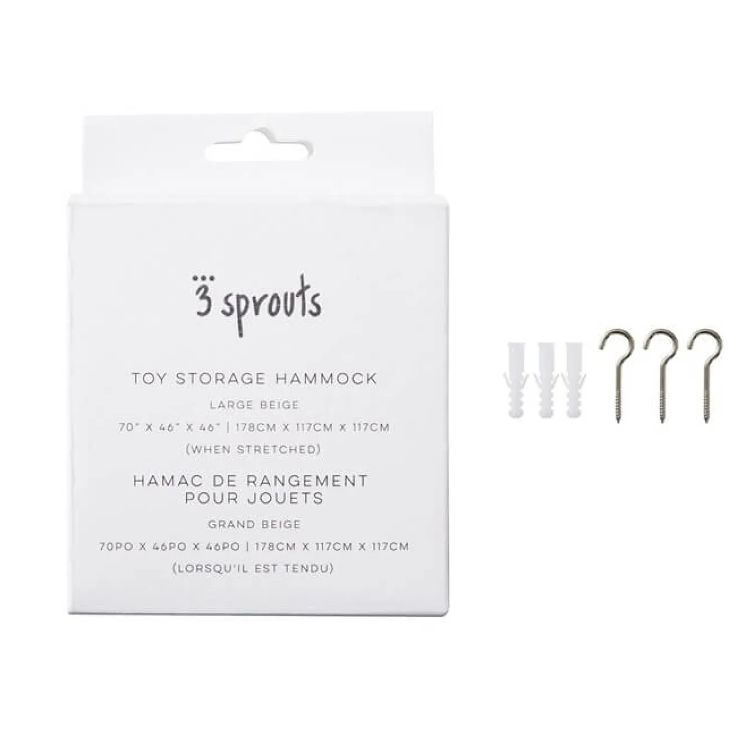Porządek W Domu|Kosze I Pojemniki | 3 Sprouts Organizer narożny Hamak na zabawki Beige