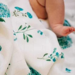 Otulacze I Pieluszki|Otulacze I Pieluszki | Layette Otulacz, kocyk bambusowy BLUE FLOWERS