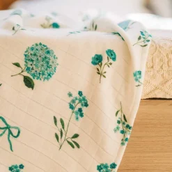 Otulacze I Pieluszki|Otulacze I Pieluszki | Layette Otulacz, kocyk bambusowy BLUE FLOWERS