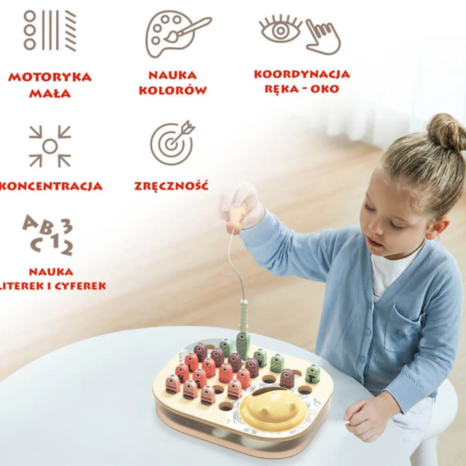 2 Lata +|Edukacyjne | TOPBRIGHT Łowimy Rybki ABC – magnetyczna gra zręcznościowa, 2+