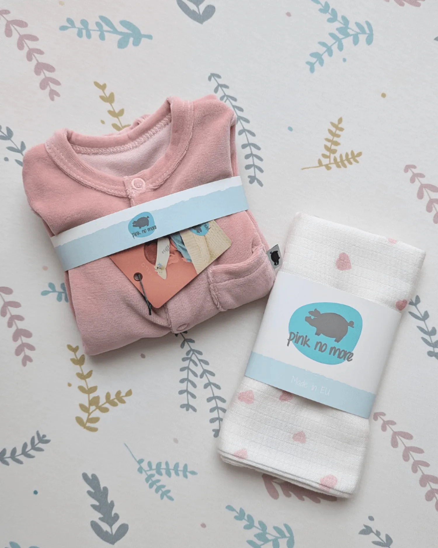 Rampersy|Ubranka Dziecięce | Pink no More Pajacyk welurowy PINK