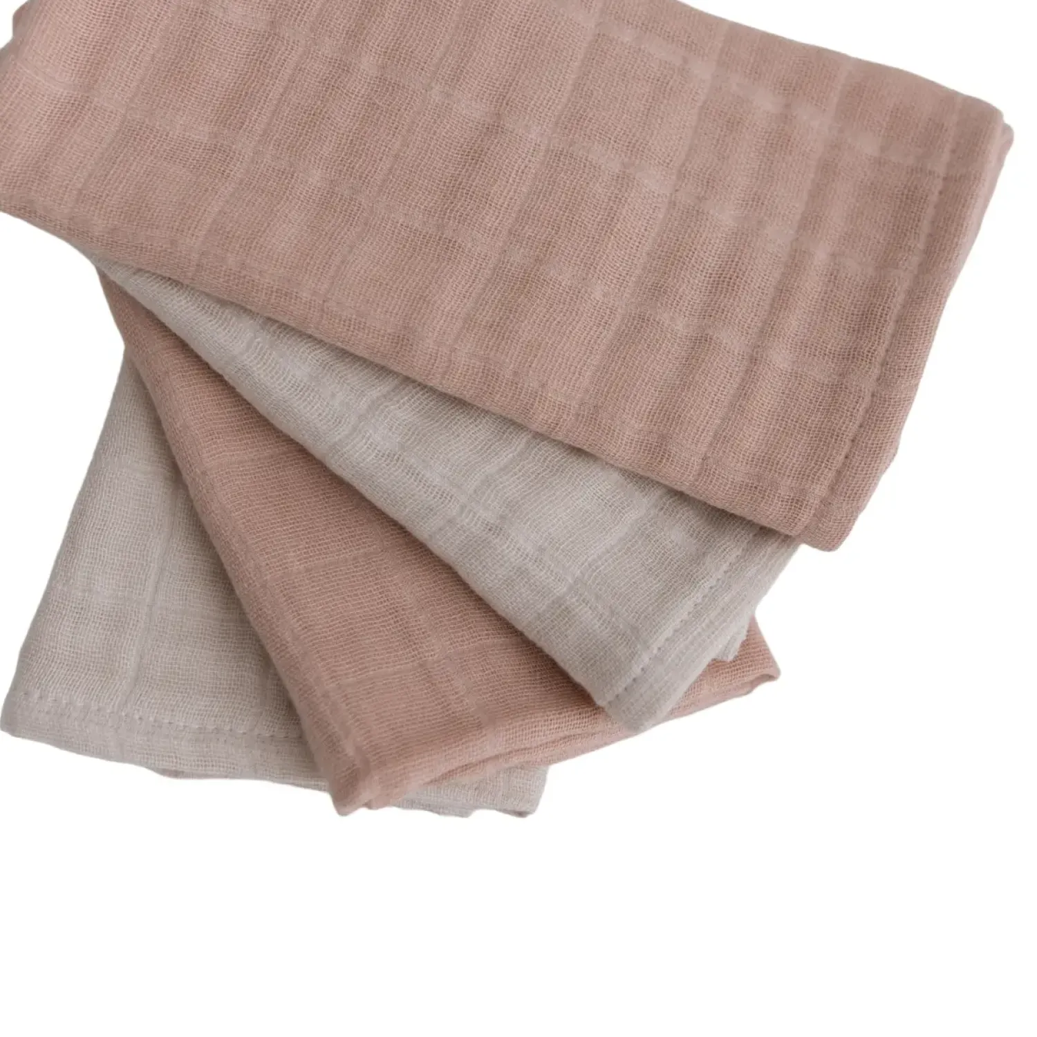 Otulacze I Pieluszki|Otulacze I Pieluszki | Bolo 4pak pieluszek muślinowych z bawełny organicznej 40x40cm – jasny beż, łososiowy róż