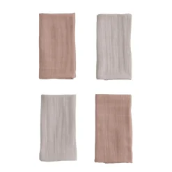 Otulacze I Pieluszki|Otulacze I Pieluszki | Bolo 4pak pieluszek muślinowych z bawełny organicznej 40x40cm – jasny beż, łososiowy róż