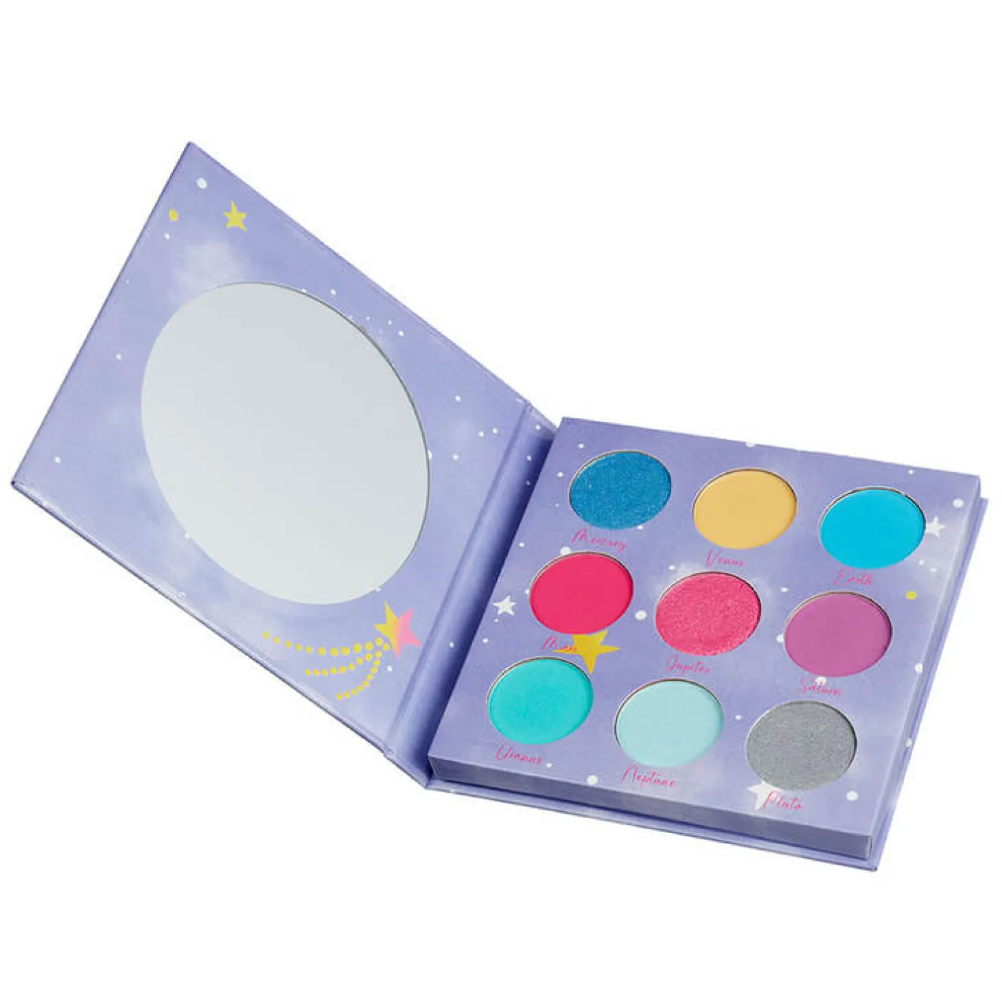 Paleta cieni do powiek z lusterkiem dla dzieci 9 el. Galaxy