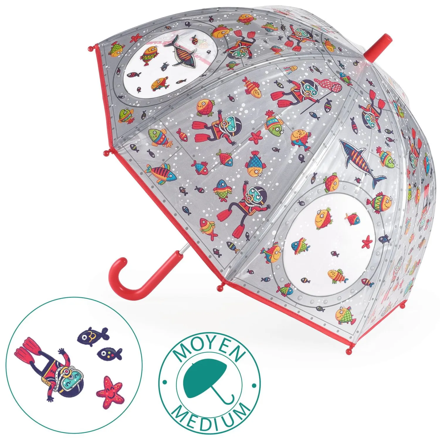 Uwaga Na Kałuże|Przydatne Akcesoria | Djeco Parasol przeciwdeszczowy ŁÓDŹ PODWODNA