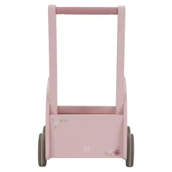 Pchacz wózeczek drewniany na zabawki Pink FSC