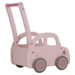 Pchacz wózeczek drewniany na zabawki Pink FSC