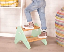 Bezpieczeństwo W Domu|Bezpieczeństwo W Domu | B.Toys Peek-a-Boost - drewniany podest, taboret z antypoślizgiem - wersja MIĘTOWA