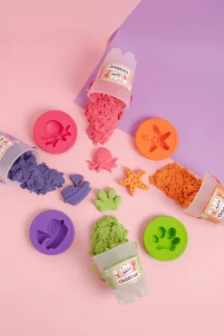 6 Lat+|3 Lata + | ChildGen Piasek kinetyczny z foremką, 100% naturalny, 500g, kolor FIOLETOWY
