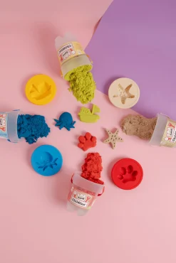 6 Lat+|3 Lata + | ChildGen Piasek kinetyczny z foremką, 100% naturalny CZERWONY, 500g