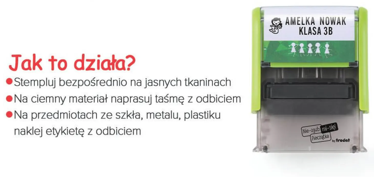 Pieczątka do znakowania rzeczy osobistych "Nie-zgub-mi-się"