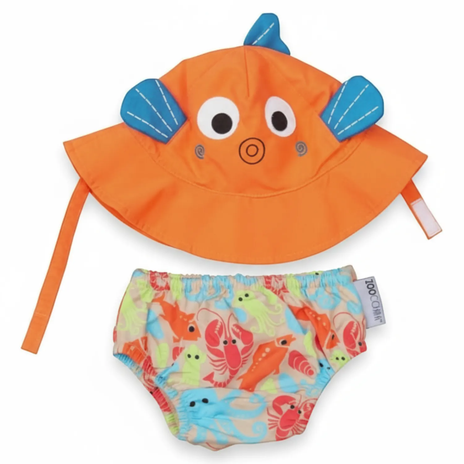 Stroje Kąpielowe|Stroje Kąpielowe | Zoocchini Pieluszka kąpielowa + czapka Rybka 3-6 miesięcy