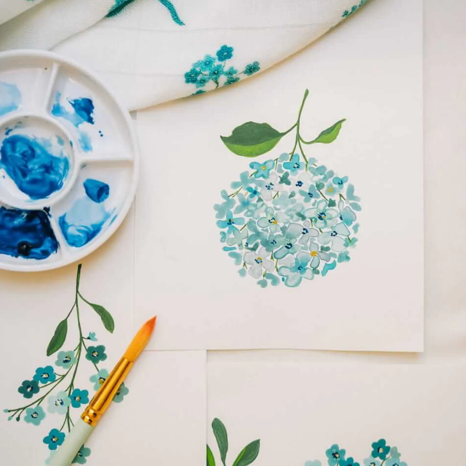 Otulacze I Pieluszki|Otulacze I Pieluszki | Layette Pieluszki bambusowe 2 szt. BLUE FLOWERS