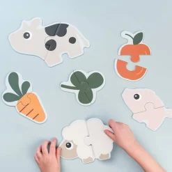 2 Lata +|Puzzle | Done by Deer Pierwsze puzzle dwuelementowe Farma Tiny Farm