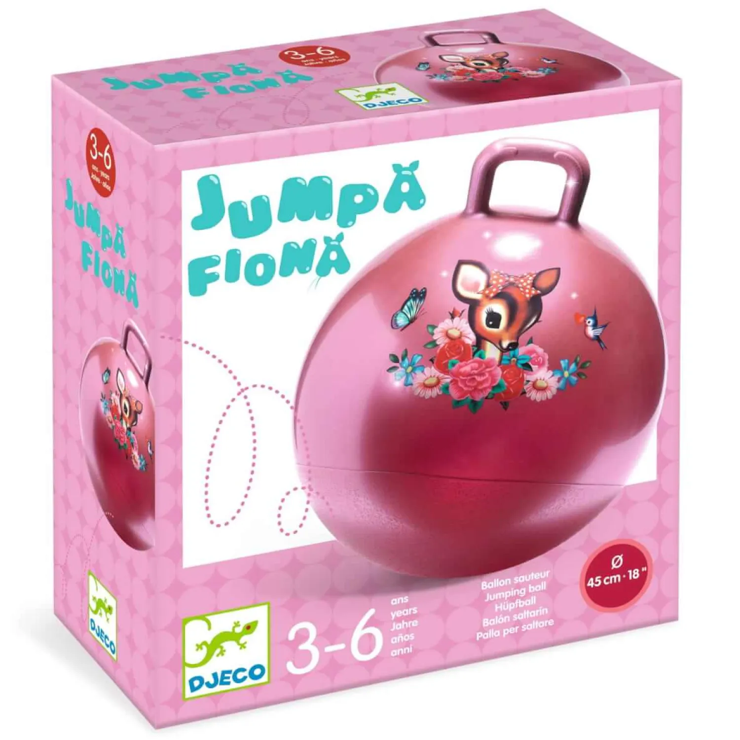 6 Lat+|3 Lata + | Djeco Piłka do skakania "JUMPA FIONA"
