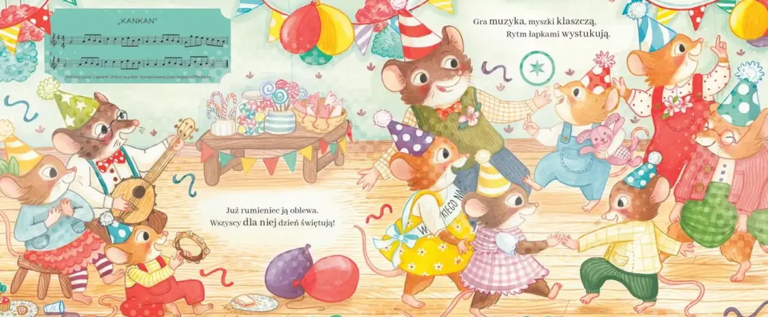 5-8 Lat|2-5 Lat | Wydawnictwo Wilga Piękne urodziny. Melodie i piosenki. Muzykalne Myszy