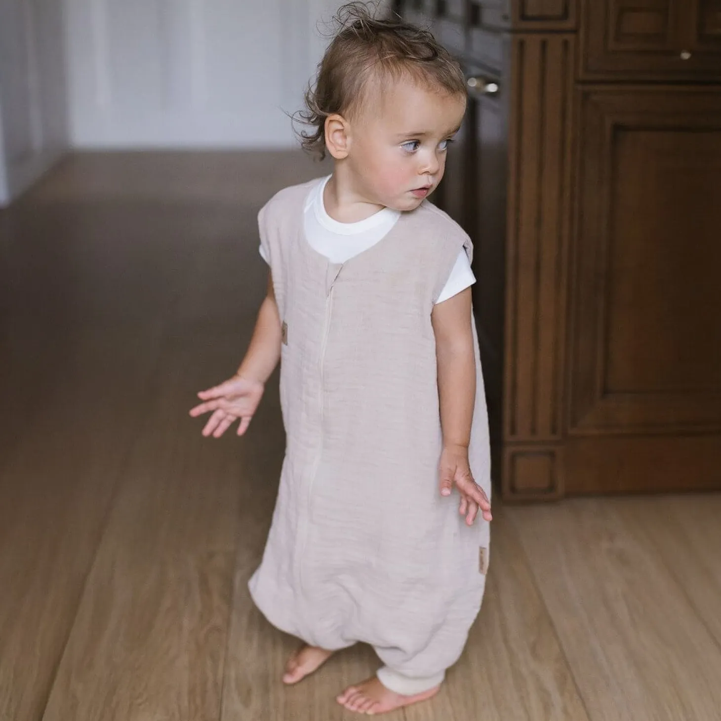 Śpiworek do spania muślinowy z nogawkami 1,5 TOG Malaga - Beige