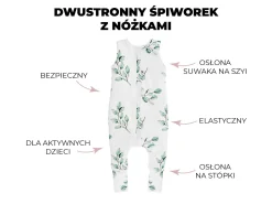 Śpiworki Do Spania | Sleepee Śpiworek z nóżkami - Bloom-Czarne kropki