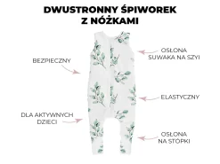 Śpiworki Do Spania | Sleepee Śpiworek z nóżkami Ivory Forest - Czarne Kropki