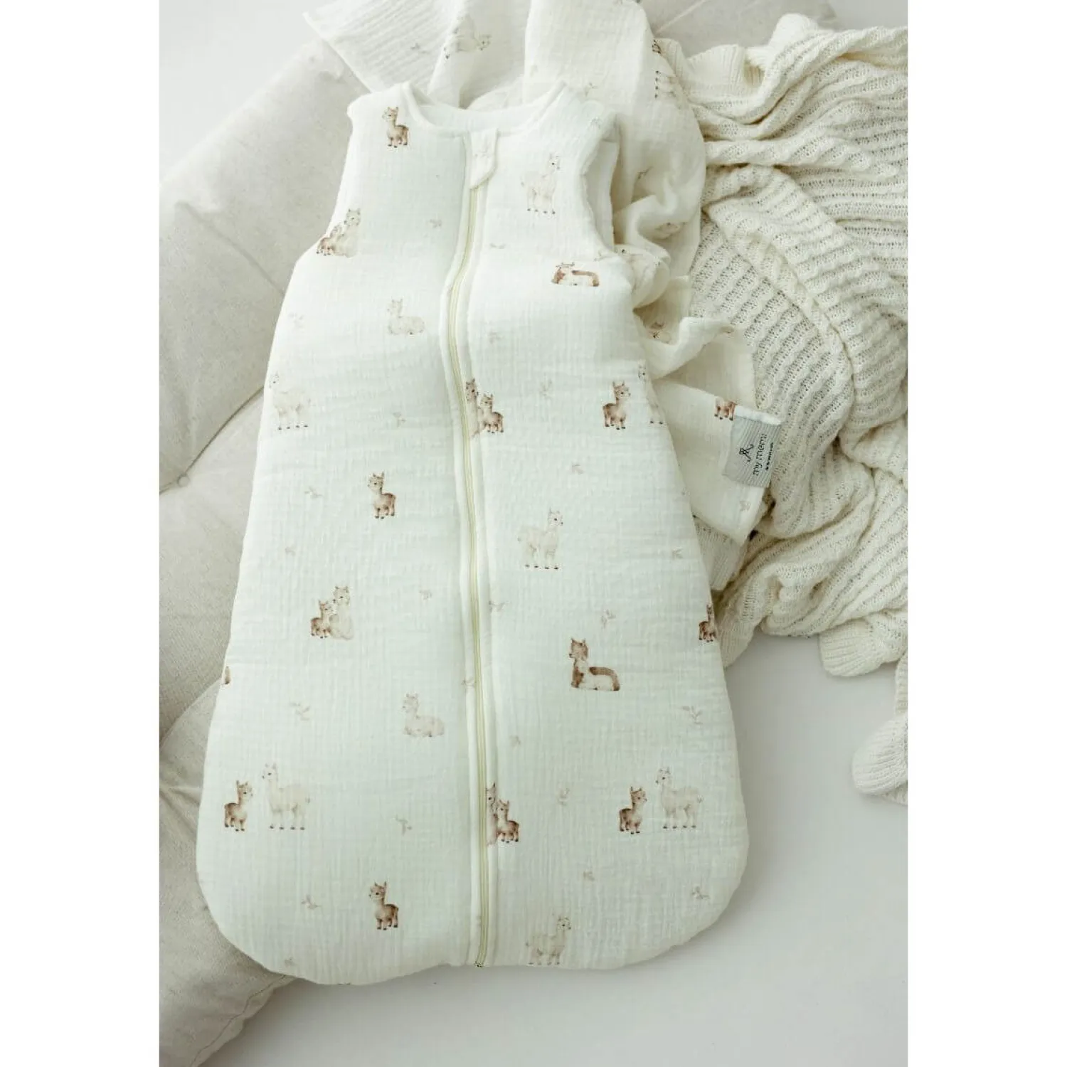 Śpiworki Do Spania|Śpiworki Do Spania | My Memi Śpiworek z organicznego muślinu 2.5 TOG - alpacas
