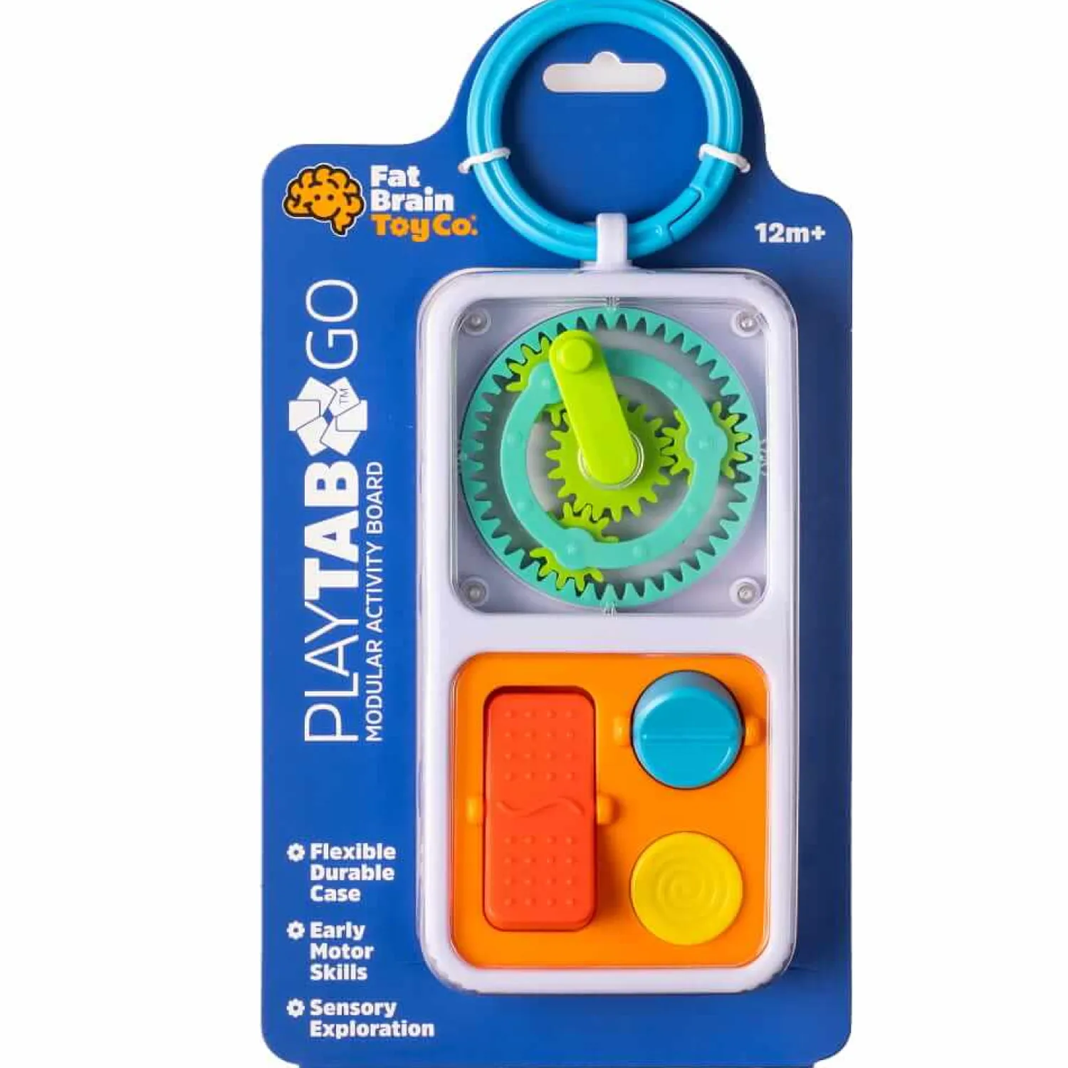 Idealne W Podróży|12M+ | Fat Brain Toys PlayTab Go - Sensoryczne Kwadraty z zawieszką