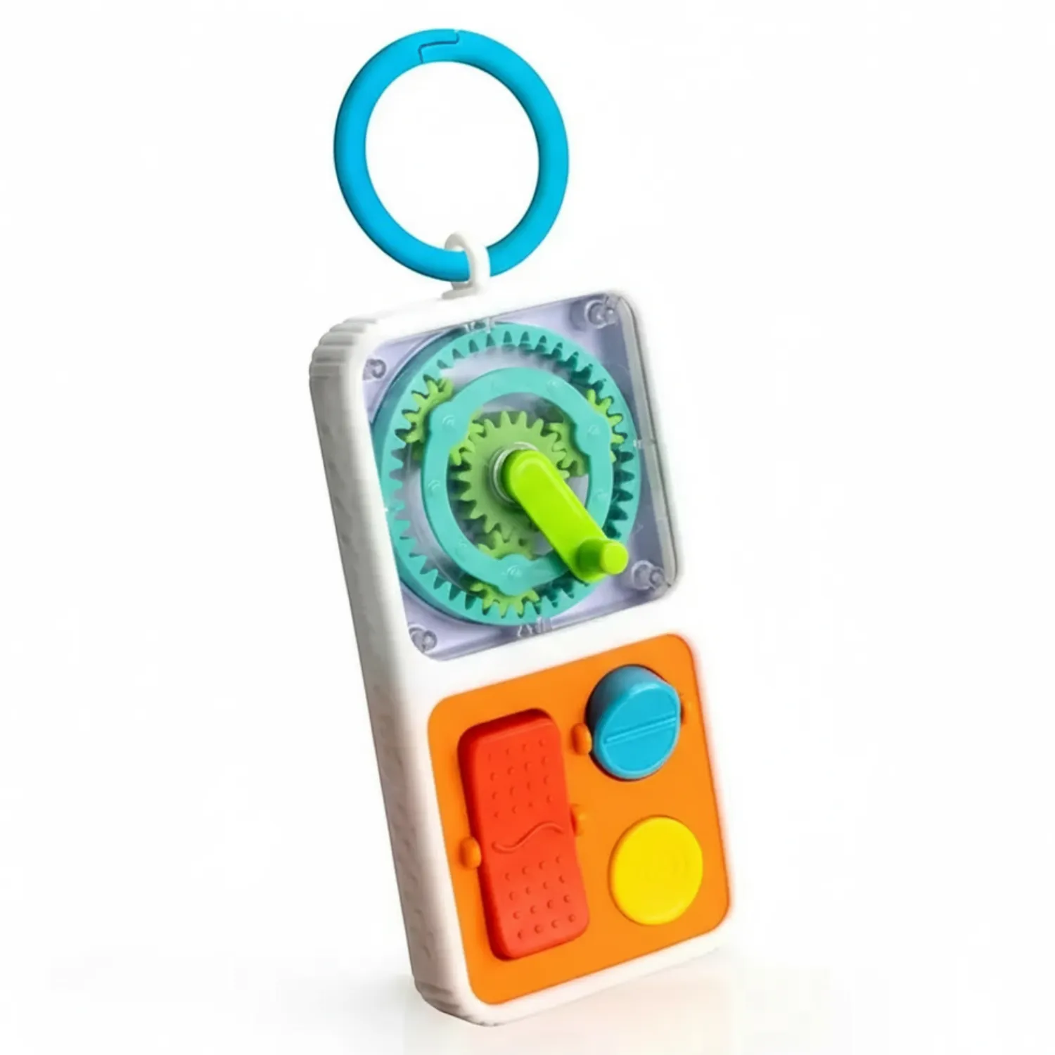 Idealne W Podróży|12M+ | Fat Brain Toys PlayTab Go - Sensoryczne Kwadraty z zawieszką