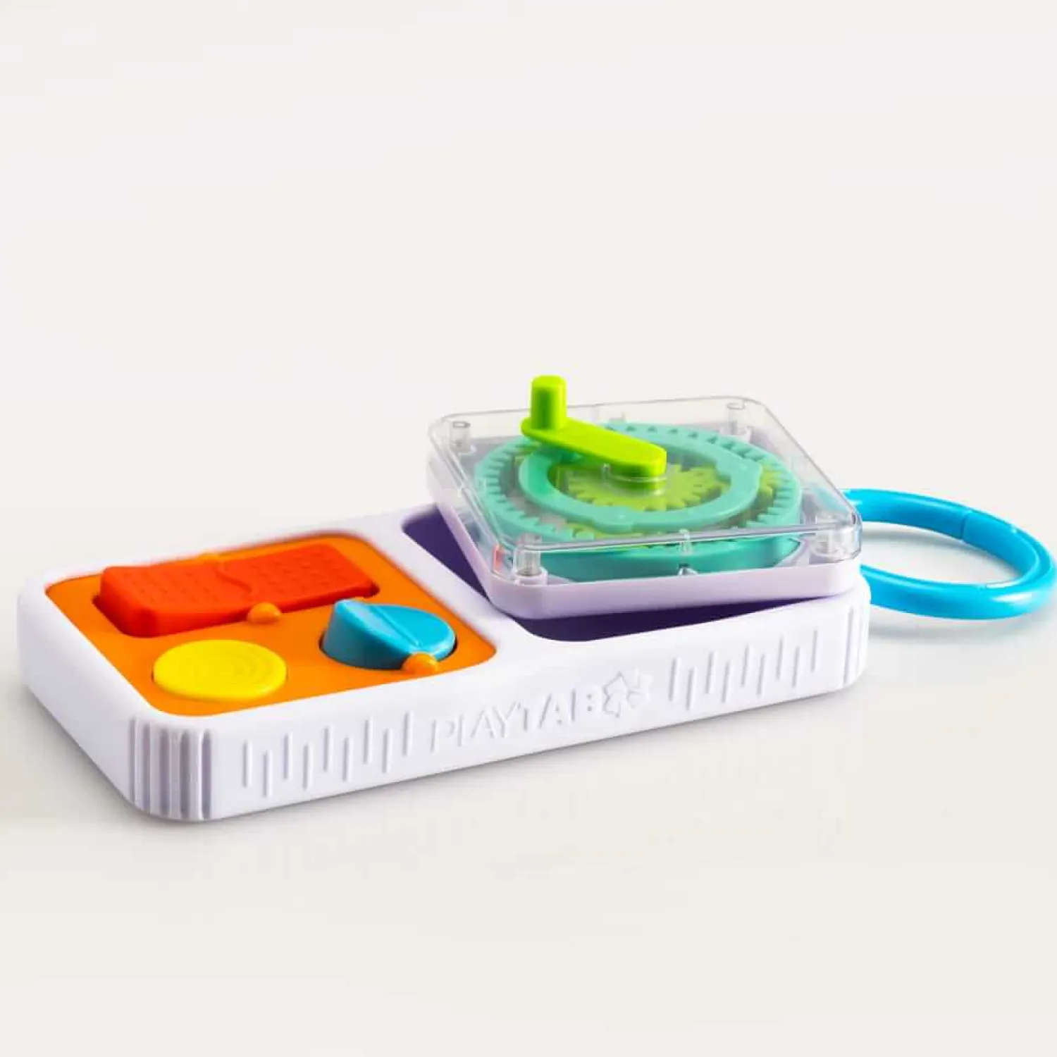 Idealne W Podróży|12M+ | Fat Brain Toys PlayTab Go - Sensoryczne Kwadraty z zawieszką