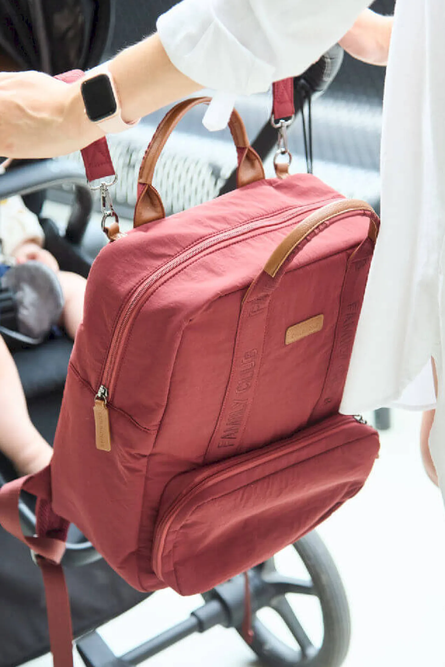 Plecak dla rodzica Family Club Signature Urban Burgundy