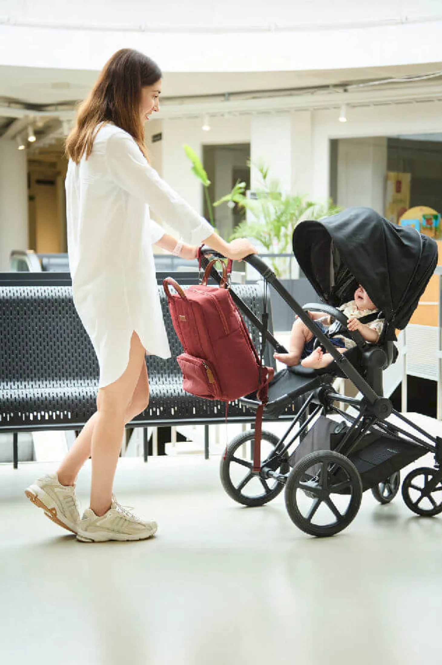Plecak dla rodzica Family Club Signature Urban Burgundy