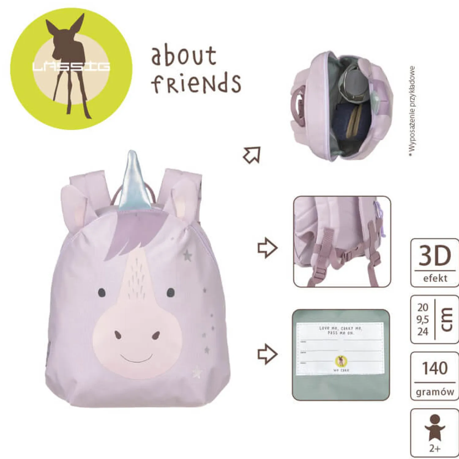 Plecaki I Torebki Dziecięce|Plecaki I Torebki Dziecięce | Lassig Plecak mini About Friends Jednorożec