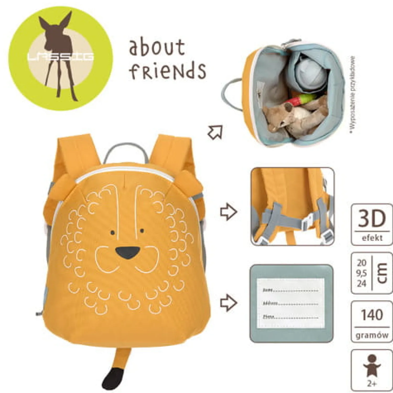 Plecaki I Torebki Dziecięce|Plecaki I Torebki Dziecięce | Lassig Plecak mini About Friends Lew