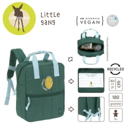 Plecak mini kwadratowy Little Gang Lemon dark green