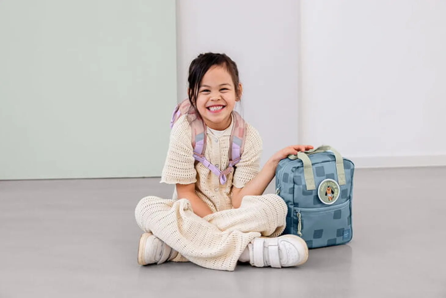 Plecak mini kwadratowy Pattern Party Blue