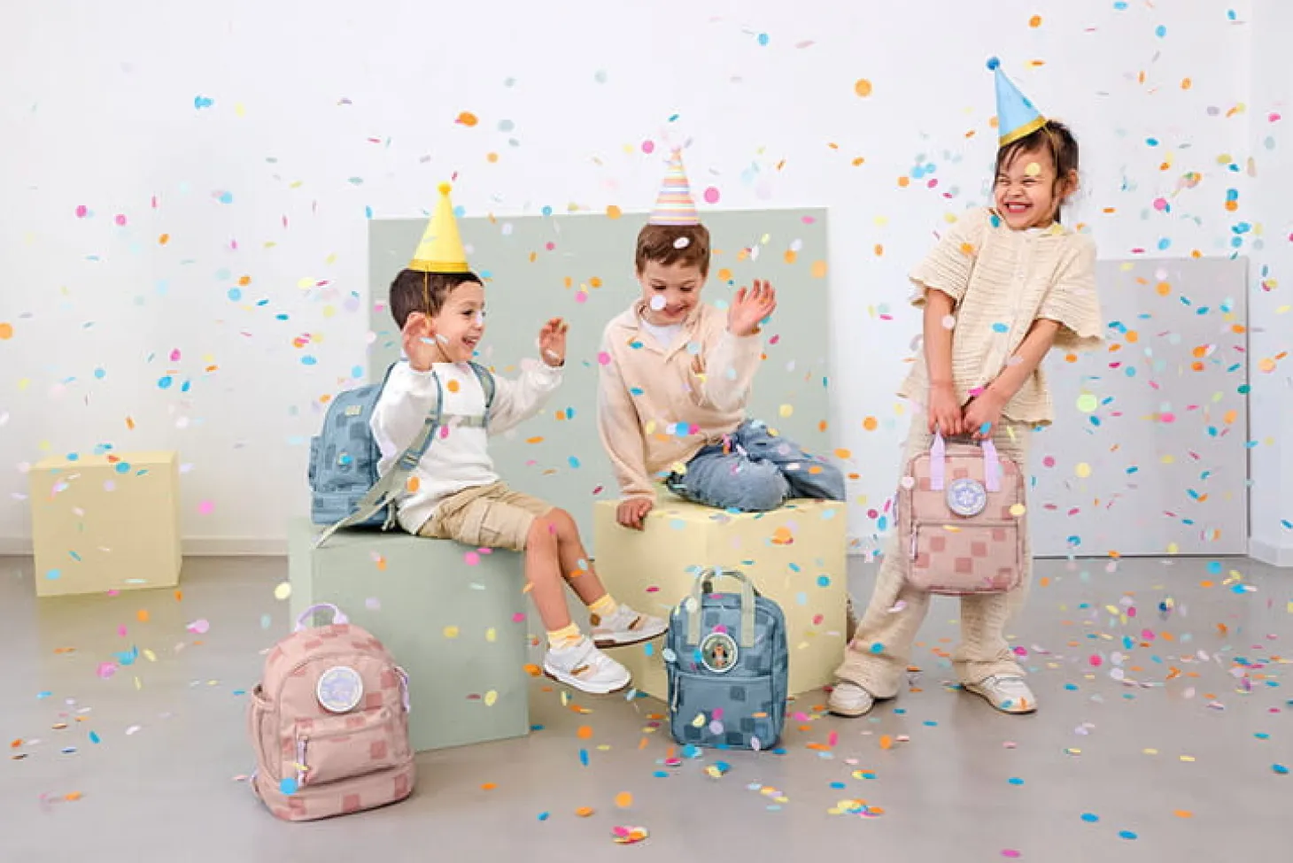Plecak mini kwadratowy Pattern Party Blue