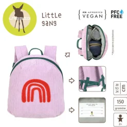 Plecak mini sztruks, Little Gang - Rainbow lilac
