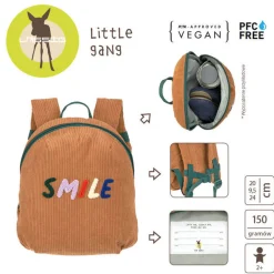 Plecak mini sztruks, Little Gang - caramel