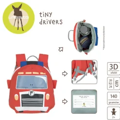 Plecaki I Torebki Dziecięce|Plecaki I Torebki Dziecięce | Lassig Plecak mini Tiny Drivers Wóz strażacki