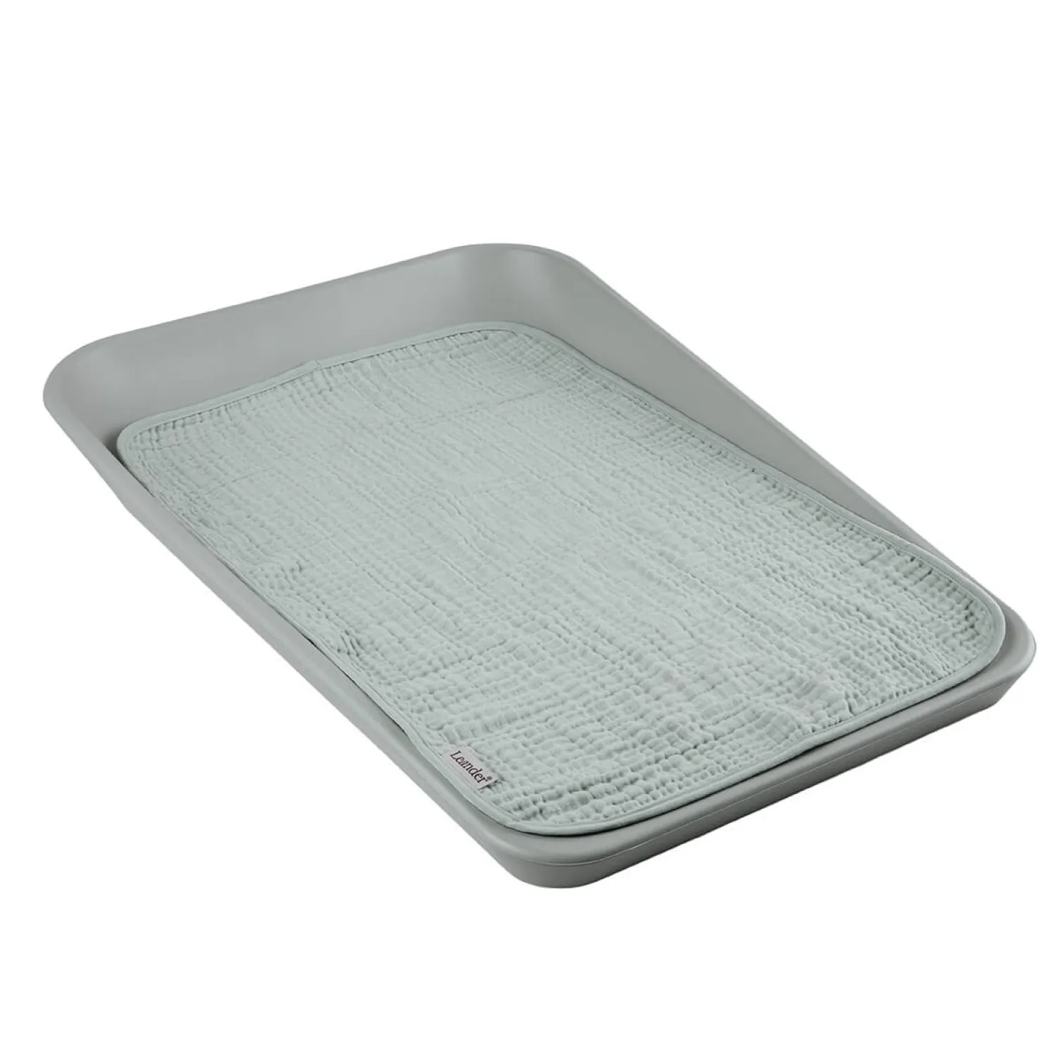 Prześcieradła Na Przewijak|Prześcieradła Na Przewijak | Leander Podkład muślinowy na przewijak MATTY™ 2-pak - grey, sage green