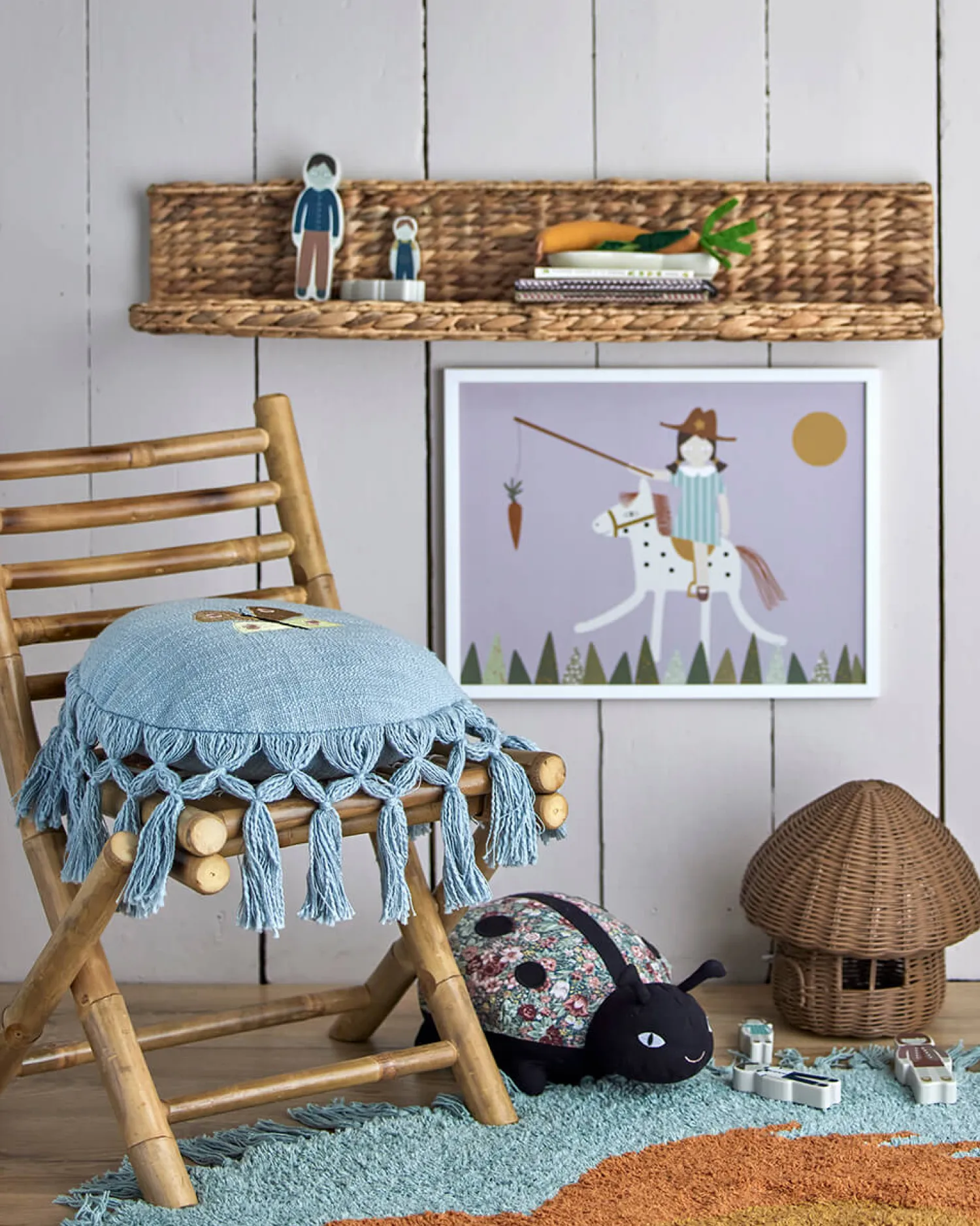 Dekoracje Dziecięce|Poduszki Ozdobne | Bloomingville Mini Poduszka dekoracyjna Elinna - Blue